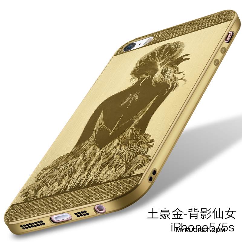 Kuori iPhone 5/5s Silikoni Vaalean Pesty Suede, Kotelo iPhone 5/5s Suojaus Harmaa Murtumaton