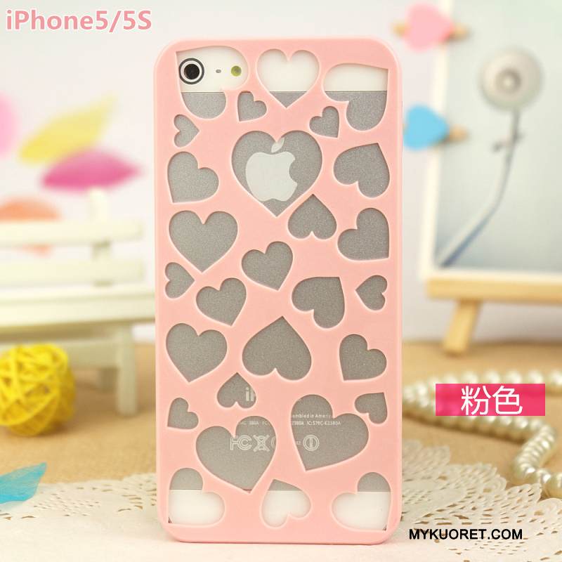 Kuori iPhone 5/5s Suojaus Leimahtaa Pinkki, Kotelo iPhone 5/5s Keltainen Kukka