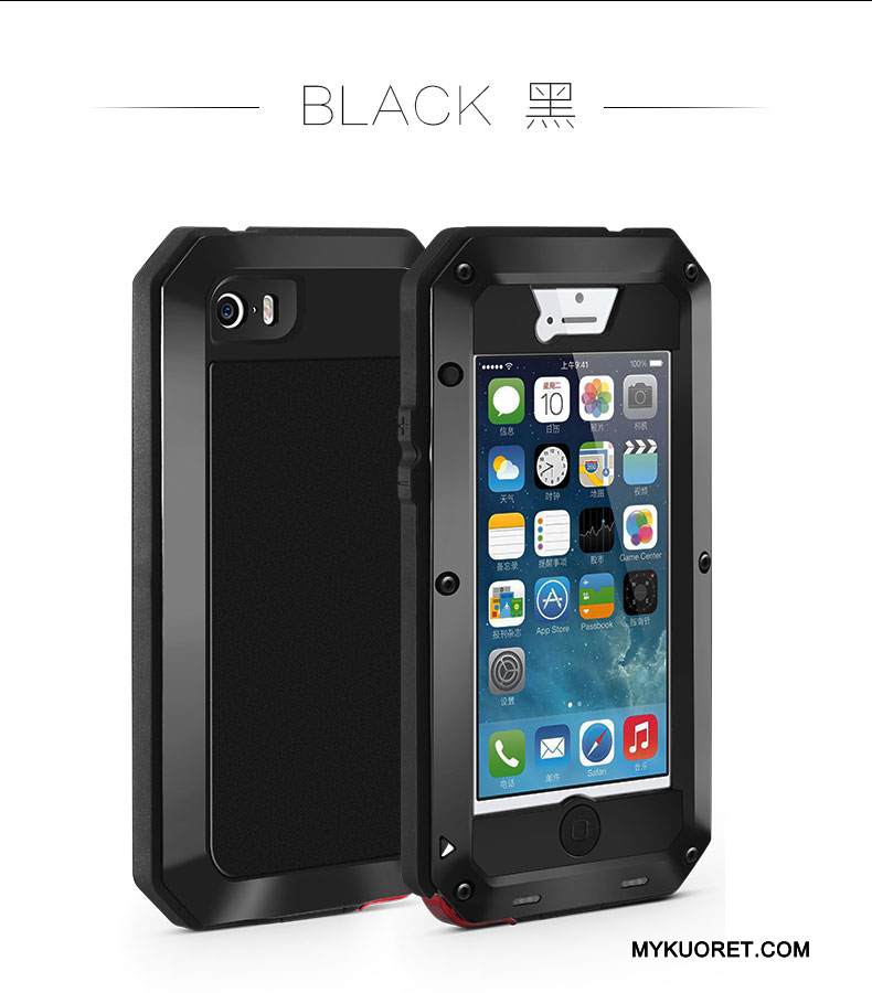 Kuori iPhone 5/5s Suojaus Punainen Kehys, Kotelo iPhone 5/5s Laukut Murtumaton Naamiointi