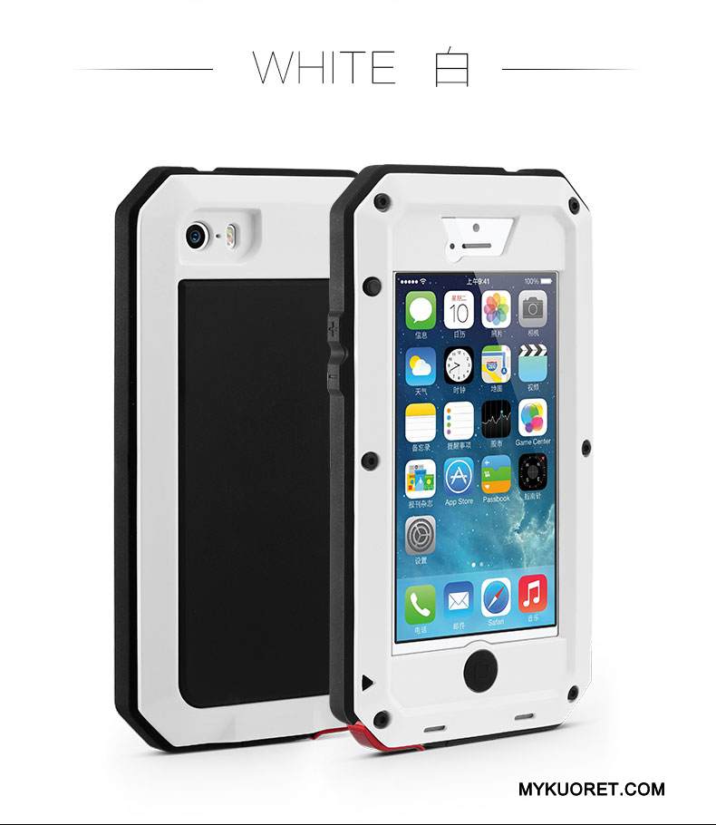Kuori iPhone 5/5s Suojaus Punainen Kehys, Kotelo iPhone 5/5s Laukut Murtumaton Naamiointi