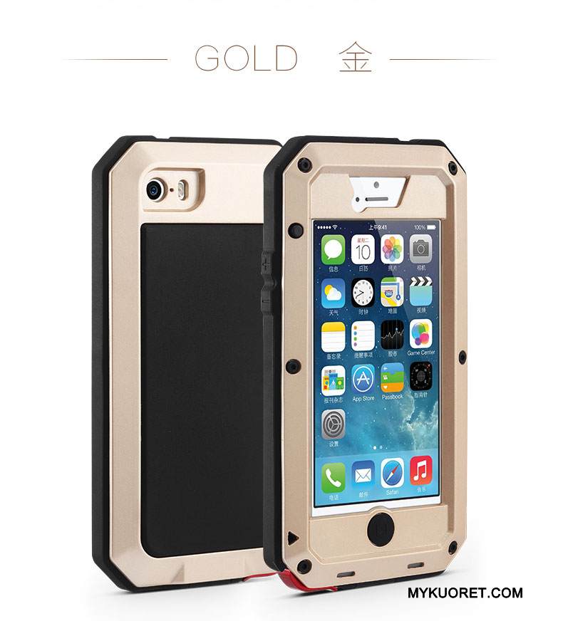 Kuori iPhone 5/5s Suojaus Punainen Kehys, Kotelo iPhone 5/5s Laukut Murtumaton Naamiointi