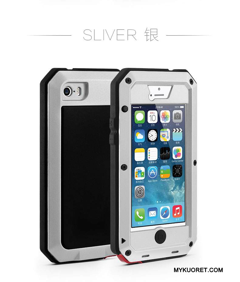 Kuori iPhone 5/5s Suojaus Punainen Kehys, Kotelo iPhone 5/5s Laukut Murtumaton Naamiointi