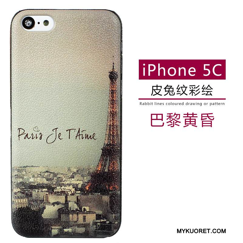 Kuori iPhone 5c Nahka Pesty Suede Puhelimen Kuoret, Kotelo iPhone 5c Sarjakuva Kukkakuvio Vihreä