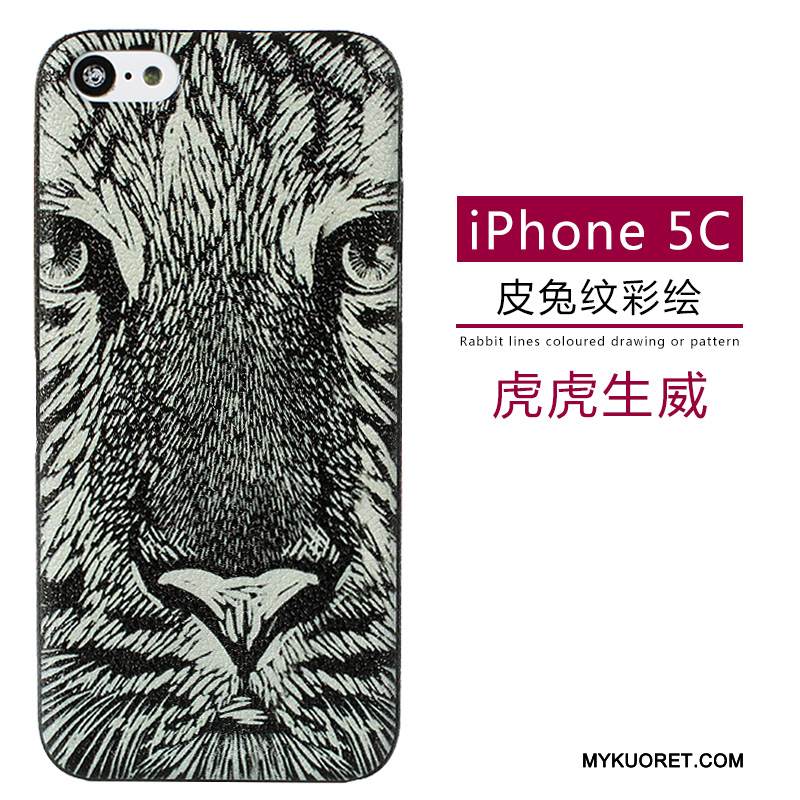 Kuori iPhone 5c Nahka Pesty Suede Puhelimen Kuoret, Kotelo iPhone 5c Sarjakuva Kukkakuvio Vihreä