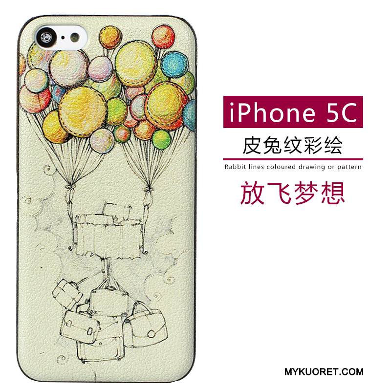 Kuori iPhone 5c Nahka Pesty Suede Puhelimen Kuoret, Kotelo iPhone 5c Sarjakuva Kukkakuvio Vihreä