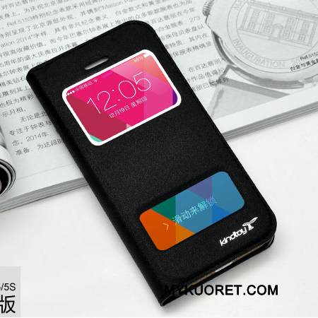 Kuori iPhone 5c Nahka Puhelimen Kuoret Oranssi, Kotelo iPhone 5c Suojaus