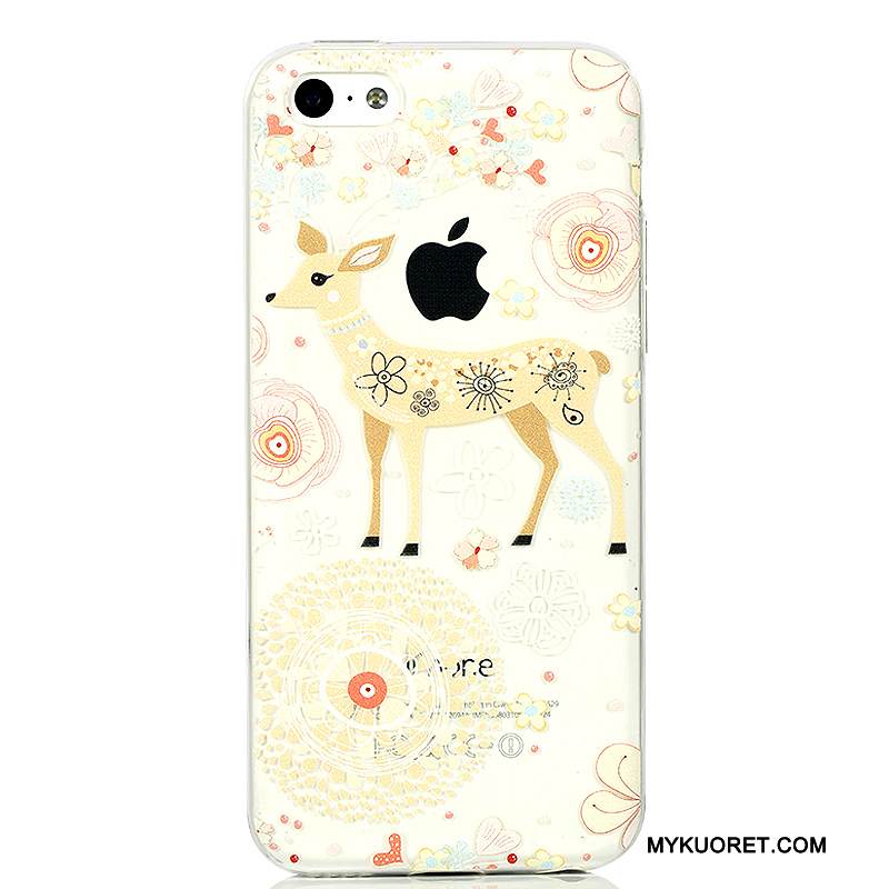 Kuori iPhone 5c Silikoni Puhelimen Kuoret Murtumaton, Kotelo iPhone 5c Sarjakuva Vaaleansininen