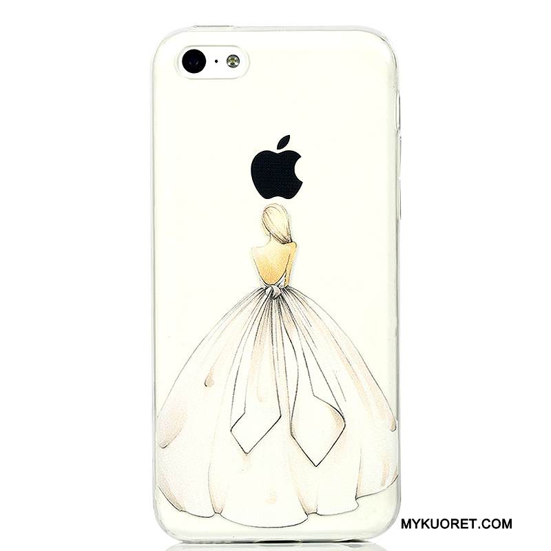 Kuori iPhone 5c Silikoni Puhelimen Kuoret Murtumaton, Kotelo iPhone 5c Sarjakuva Vaaleansininen