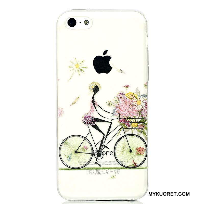 Kuori iPhone 5c Silikoni Puhelimen Kuoret Murtumaton, Kotelo iPhone 5c Sarjakuva Vaaleansininen