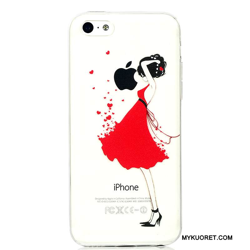 Kuori iPhone 5c Silikoni Puhelimen Kuoret Murtumaton, Kotelo iPhone 5c Sarjakuva Vaaleansininen