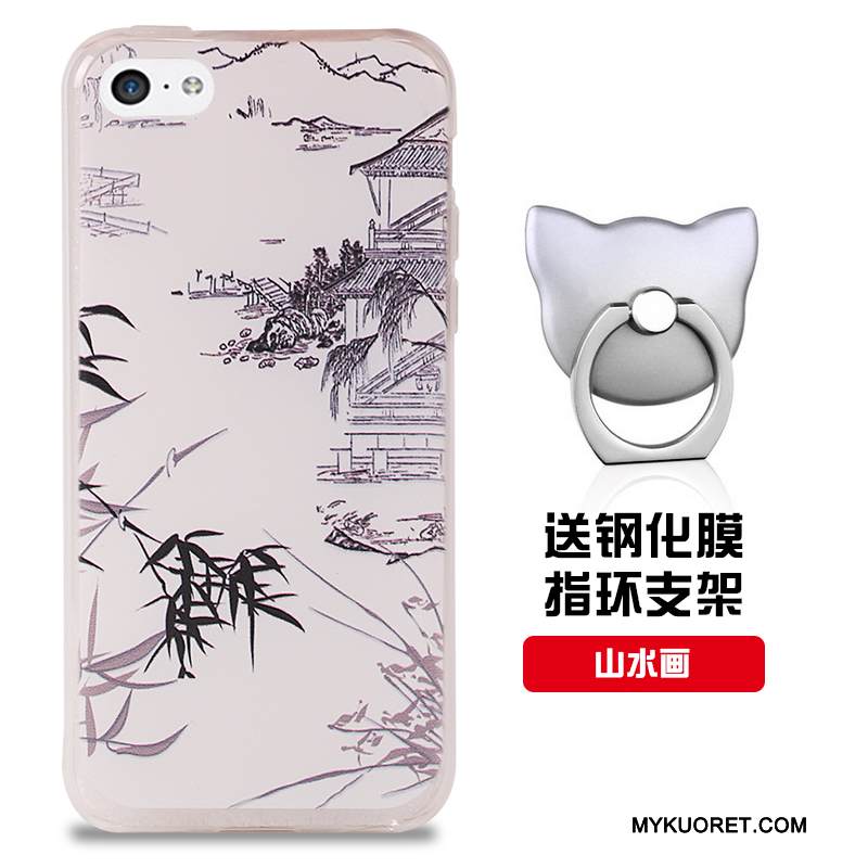 Kuori iPhone 5c Silikoni Puhelimen Kuoret Valkoinen, Kotelo iPhone 5c Pehmeä Neste Murtumaton Malli