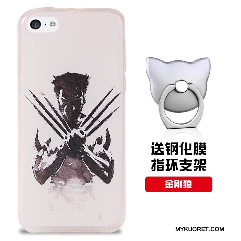 Kuori iPhone 5c Silikoni Puhelimen Kuoret Valkoinen, Kotelo iPhone 5c Pehmeä Neste Murtumaton Malli