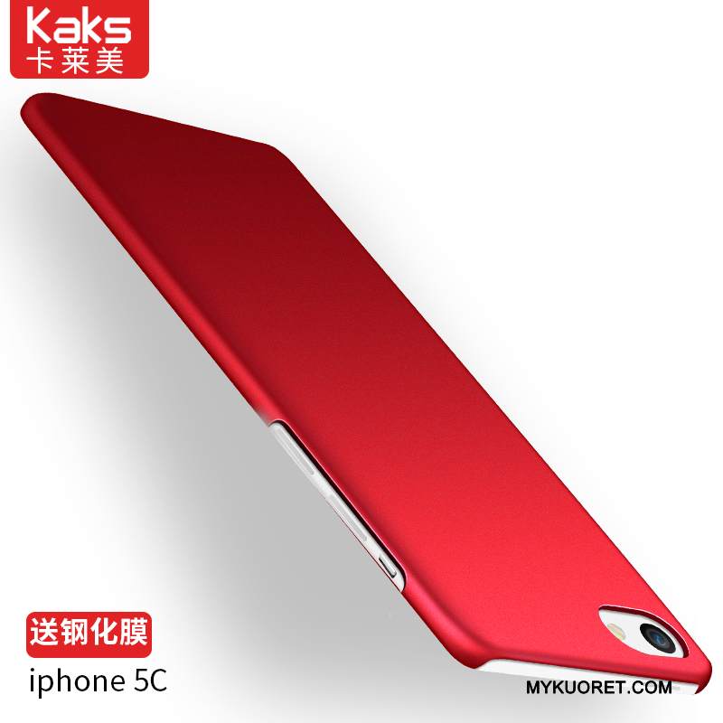 Kuori iPhone 5c Suojaus Punainen Pesty Suede, Kotelo iPhone 5c Laukut Yksinkertainen Kova
