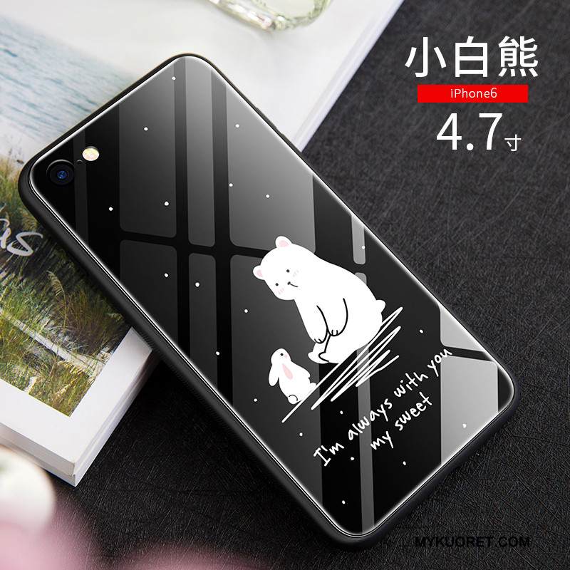 Kuori iPhone 6/6s Laukut Ihana Uusi, Kotelo iPhone 6/6s Sarjakuva Lasi Musta