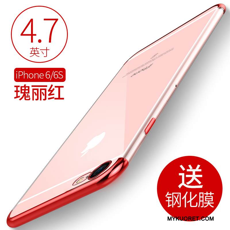 Kuori iPhone 6/6s Laukut Kulta Puhelimen Kuoret, Kotelo iPhone 6/6s Silikoni Pu Läpinäkyvä