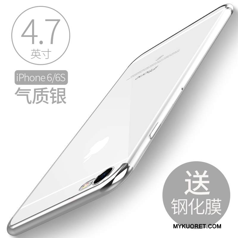 Kuori iPhone 6/6s Laukut Kulta Puhelimen Kuoret, Kotelo iPhone 6/6s Silikoni Pu Läpinäkyvä