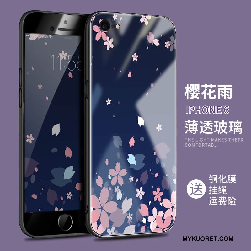 Kuori iPhone 6/6s Laukut Lasi Murtumaton, Kotelo iPhone 6/6s Ylellisyys Punainen Trendi