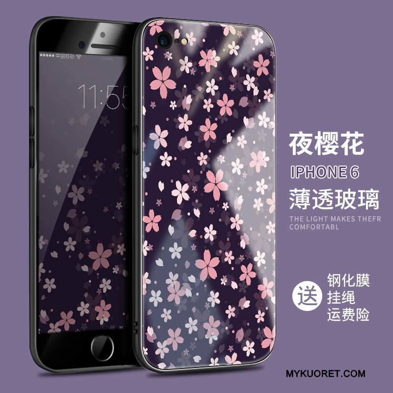 Kuori iPhone 6/6s Laukut Lasi Murtumaton, Kotelo iPhone 6/6s Ylellisyys Punainen Trendi