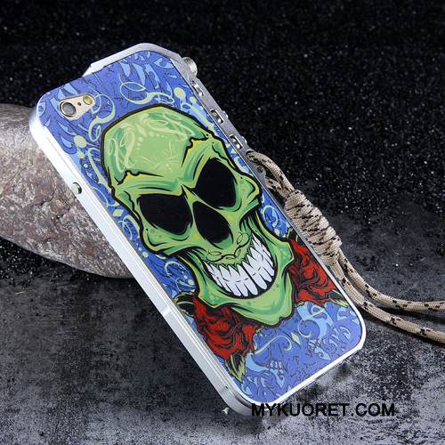 Kuori iPhone 6/6s Laukut Murtumaton Musta, Kotelo iPhone 6/6s Metalli Kehys Koneet