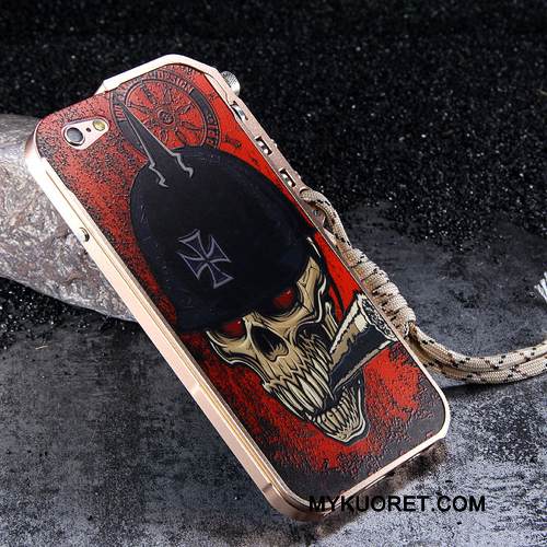 Kuori iPhone 6/6s Laukut Murtumaton Musta, Kotelo iPhone 6/6s Metalli Kehys Koneet