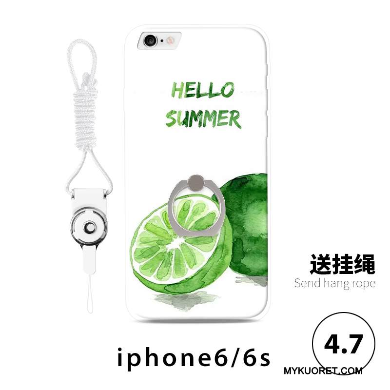 Kuori iPhone 6/6s Laukut Pesty Suede Pieni, Kotelo iPhone 6/6s Kohokuviointi Keltainen Vihreä