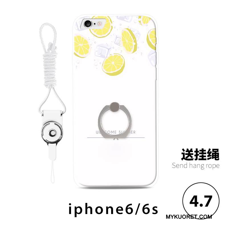 Kuori iPhone 6/6s Laukut Pesty Suede Pieni, Kotelo iPhone 6/6s Kohokuviointi Keltainen Vihreä