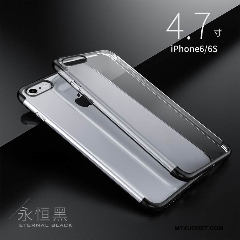 Kuori iPhone 6/6s Laukut Pinnoitus Puhelimen Kuoret, Kotelo iPhone 6/6s Silikoni Jauhe Musta