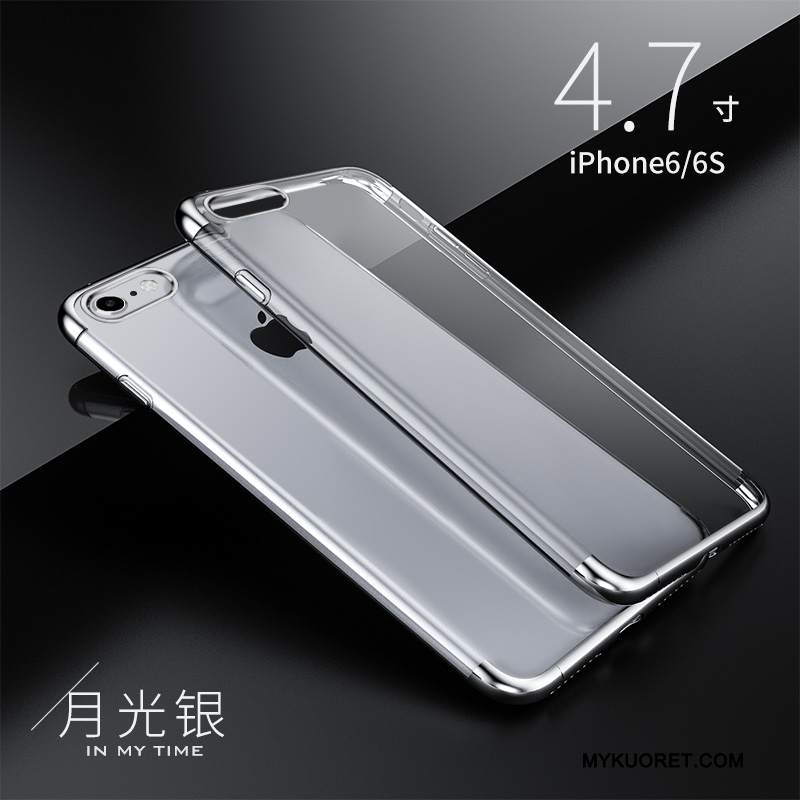 Kuori iPhone 6/6s Laukut Pinnoitus Puhelimen Kuoret, Kotelo iPhone 6/6s Silikoni Jauhe Musta