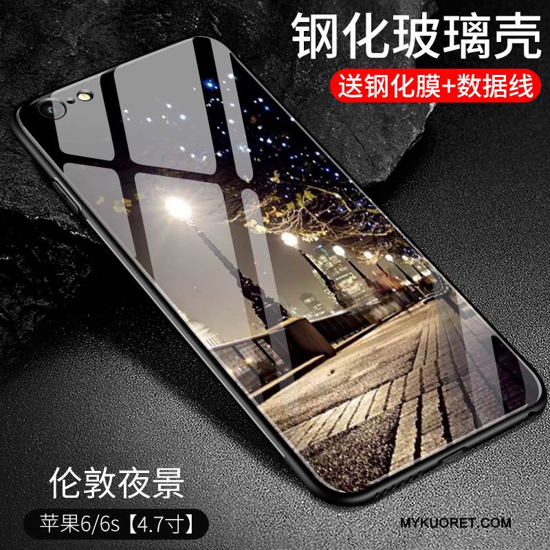 Kuori iPhone 6/6s Laukut Violetti Trendi, Kotelo iPhone 6/6s Pehmeä Neste Lasi Murtumaton