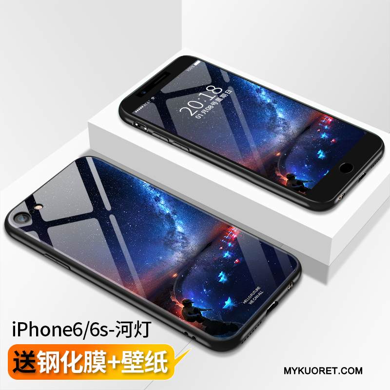 Kuori iPhone 6/6s Luova Lasi Puhelimen Kuoret, Kotelo iPhone 6/6s Pehmeä Neste Valkoinen Trendi