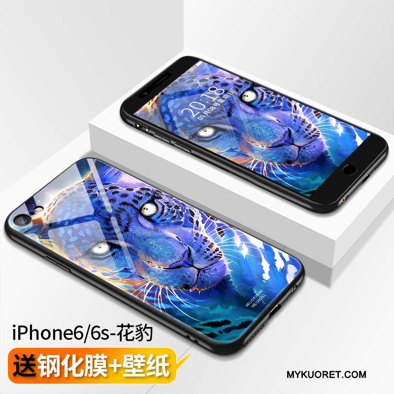 Kuori iPhone 6/6s Luova Lasi Puhelimen Kuoret, Kotelo iPhone 6/6s Pehmeä Neste Valkoinen Trendi