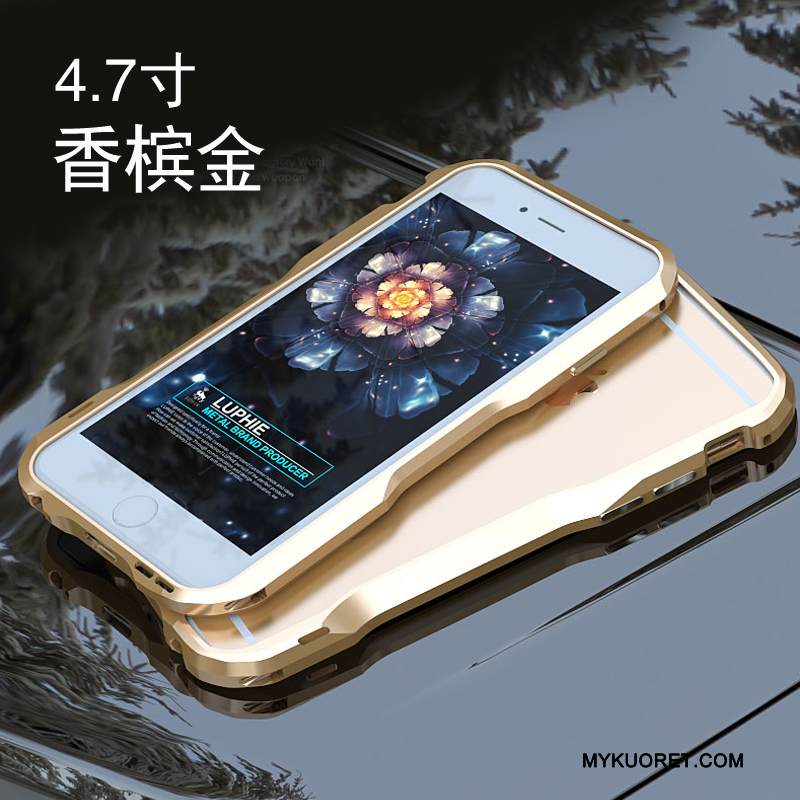 Kuori iPhone 6/6s Luova Persoonallisuus Kehys, Kotelo iPhone 6/6s Metalli Murtumaton Punainen