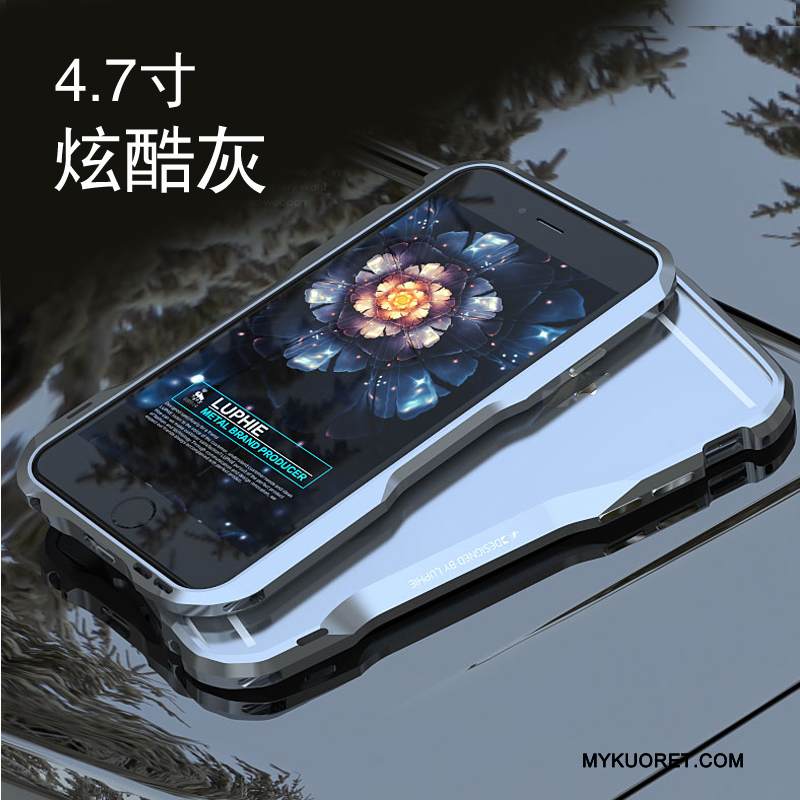 Kuori iPhone 6/6s Luova Persoonallisuus Kehys, Kotelo iPhone 6/6s Metalli Murtumaton Punainen
