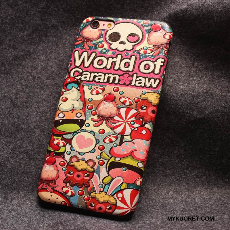 Kuori iPhone 6/6s Monivärinen Persoonallisuus Pesty Suede, Kotelo iPhone 6/6s Kohokuviointi Puhelimen Kuoret Murtumaton