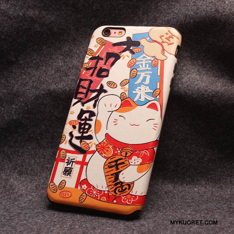 Kuori iPhone 6/6s Monivärinen Persoonallisuus Pesty Suede, Kotelo iPhone 6/6s Kohokuviointi Puhelimen Kuoret Murtumaton