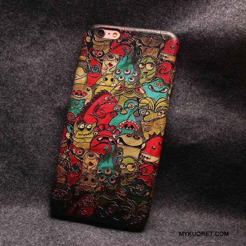 Kuori iPhone 6/6s Monivärinen Persoonallisuus Pesty Suede, Kotelo iPhone 6/6s Kohokuviointi Puhelimen Kuoret Murtumaton