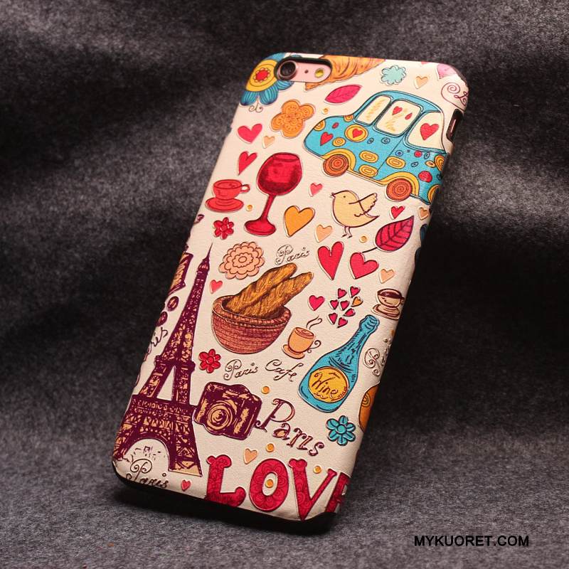 Kuori iPhone 6/6s Monivärinen Persoonallisuus Pesty Suede, Kotelo iPhone 6/6s Kohokuviointi Puhelimen Kuoret Murtumaton