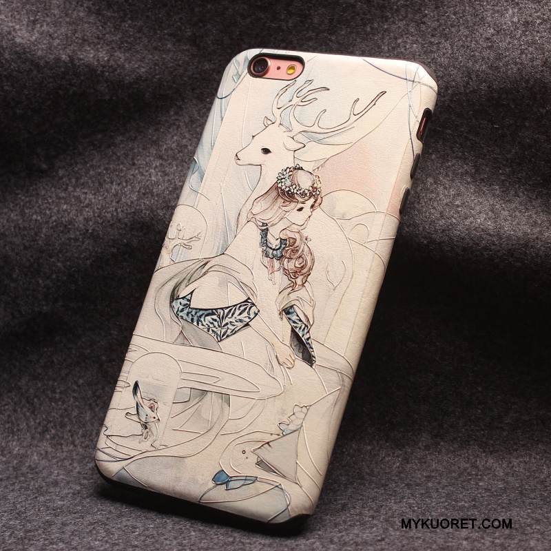 Kuori iPhone 6/6s Monivärinen Persoonallisuus Pesty Suede, Kotelo iPhone 6/6s Kohokuviointi Puhelimen Kuoret Murtumaton