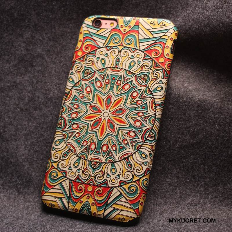 Kuori iPhone 6/6s Monivärinen Persoonallisuus Pesty Suede, Kotelo iPhone 6/6s Kohokuviointi Puhelimen Kuoret Murtumaton