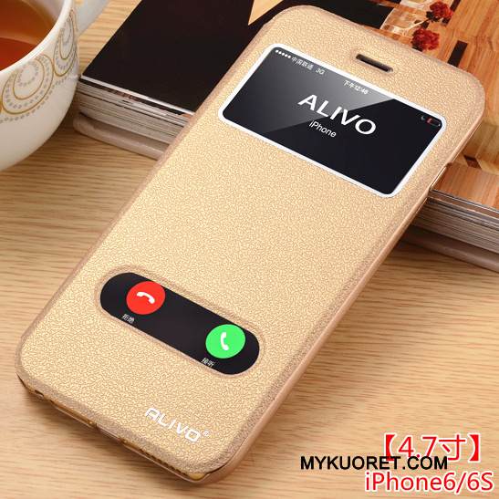 Kuori iPhone 6/6s Nahka Jauhe Murtumaton, Kotelo iPhone 6/6s Suojaus Puhelimen Kuoret