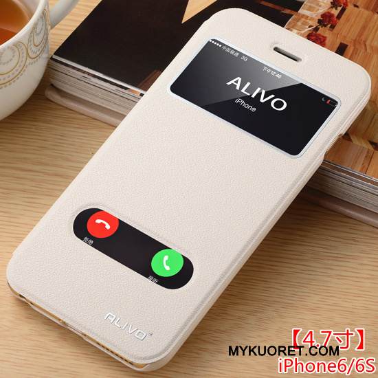 Kuori iPhone 6/6s Nahka Jauhe Murtumaton, Kotelo iPhone 6/6s Suojaus Puhelimen Kuoret