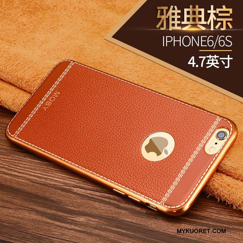 Kuori iPhone 6/6s Pehmeä Neste Kehys Ohut, Kotelo iPhone 6/6s Silikoni Puhelimen Kuoret Kulta