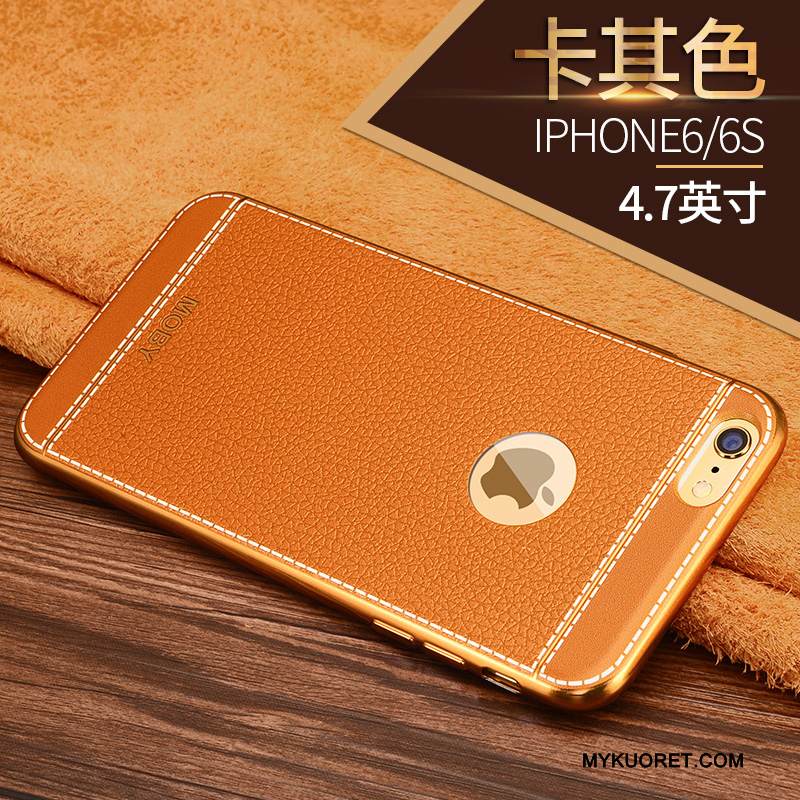 Kuori iPhone 6/6s Pehmeä Neste Kehys Ohut, Kotelo iPhone 6/6s Silikoni Puhelimen Kuoret Kulta