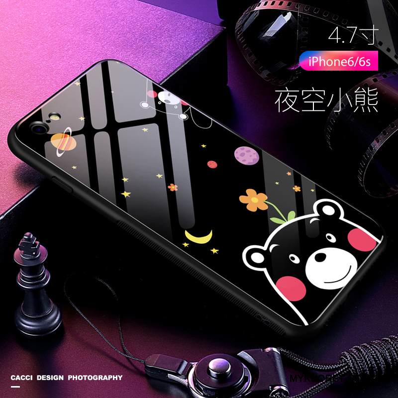 Kuori iPhone 6/6s Pehmeä Neste Murtumaton Musta, Kotelo iPhone 6/6s Laukut Karkaisu Trendi