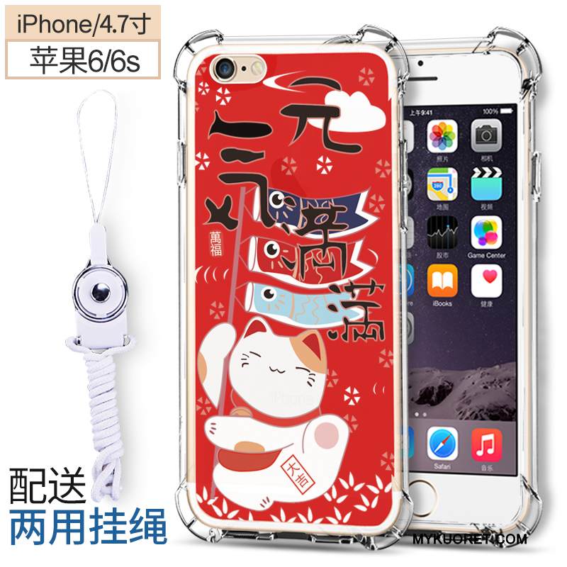 Kuori iPhone 6/6s Pehmeä Neste Net Red Läpinäkyvä, Kotelo iPhone 6/6s Silikoni Puhelimen Kuoret Vihreä