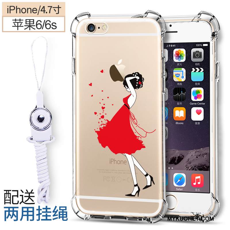 Kuori iPhone 6/6s Pehmeä Neste Net Red Läpinäkyvä, Kotelo iPhone 6/6s Silikoni Puhelimen Kuoret Vihreä