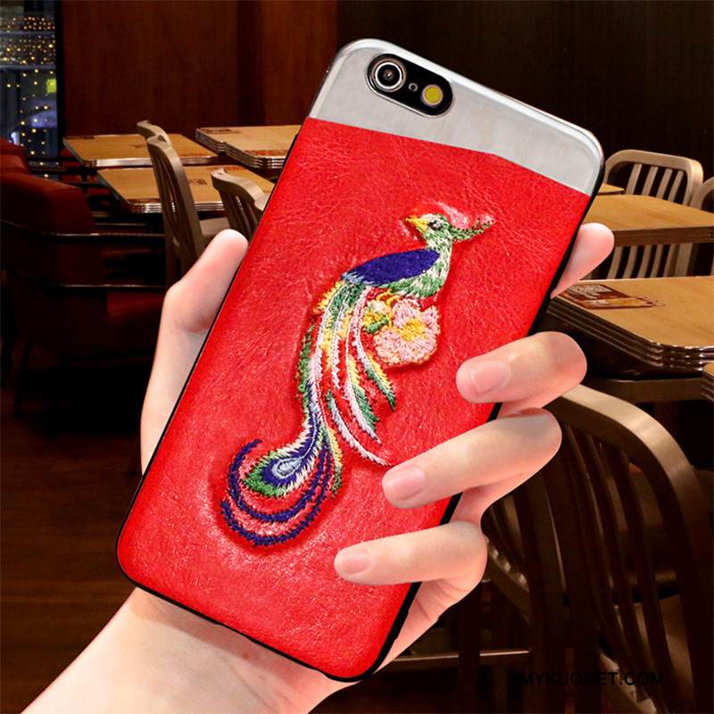 Kuori iPhone 6/6s Pehmeä Neste Persoonallisuus Murtumaton, Kotelo iPhone 6/6s Suojaus Jauhe Punainen