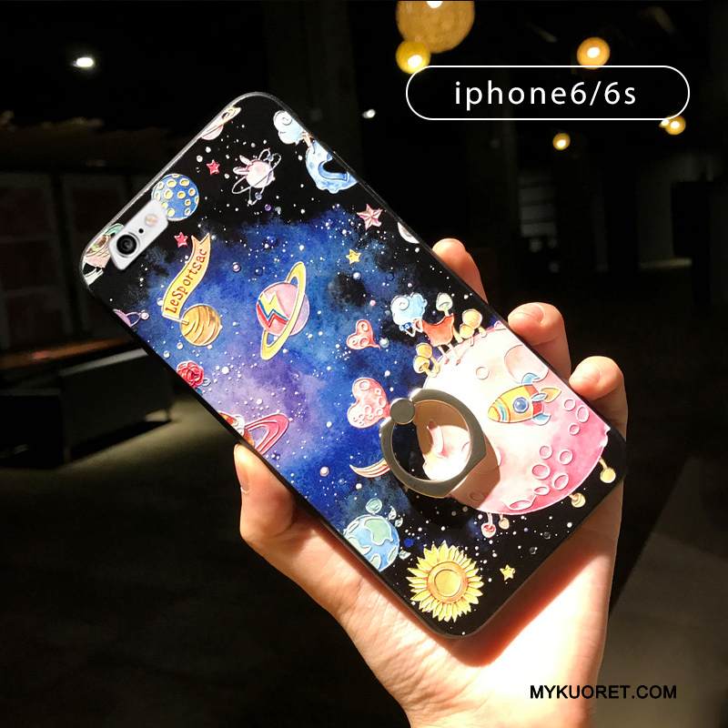 Kuori iPhone 6/6s Pehmeä Neste Persoonallisuus Rakastunut, Kotelo iPhone 6/6s Luova Musta Ripustettavat Koristeet