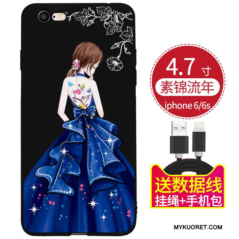 Kuori iPhone 6/6s Pehmeä Neste Ripustettavat Koristeet Puhelimen Kuoret, Kotelo iPhone 6/6s Laukut Punainen Pesty Suede