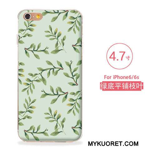 Kuori iPhone 6/6s Pehmeä Neste Sininen Kukkia, Kotelo iPhone 6/6s Kohokuviointi Puhelimen Kuoret Taide